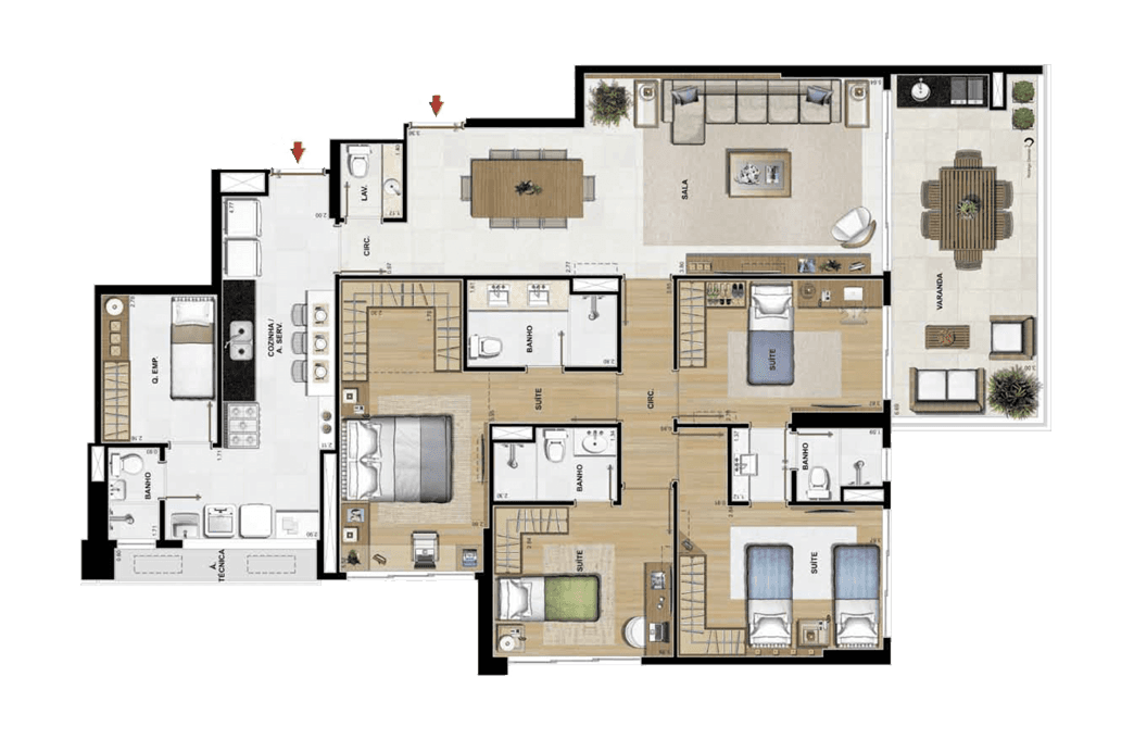 Planta do apartamento do VIURE