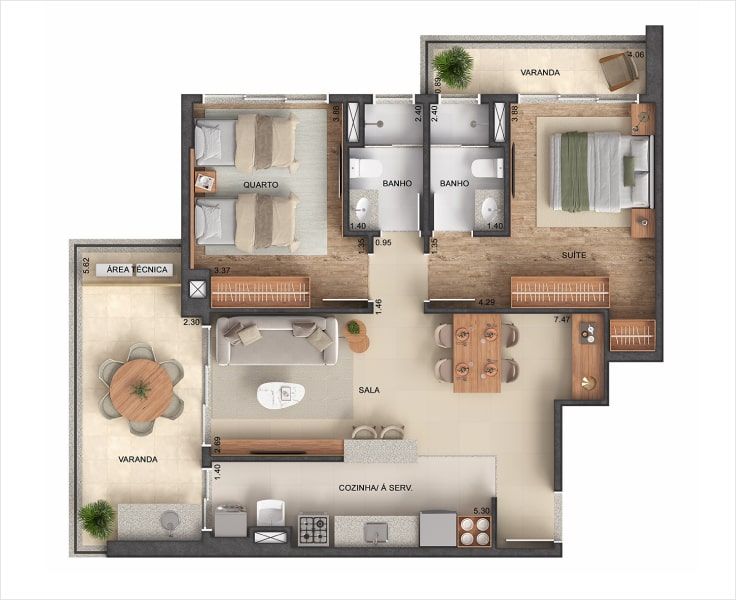Planta do apartamento do ASTRA
