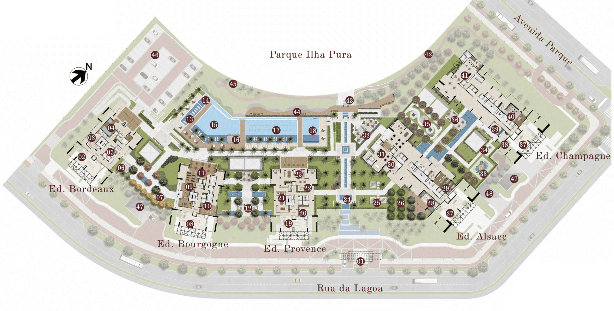 Masterplan do SAINT MICHEL em Ilha Pura